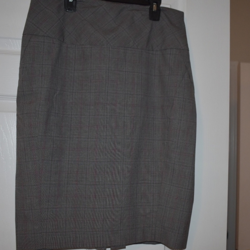 Express Plaid  Skirt 12 Gray/ Pink High Waist